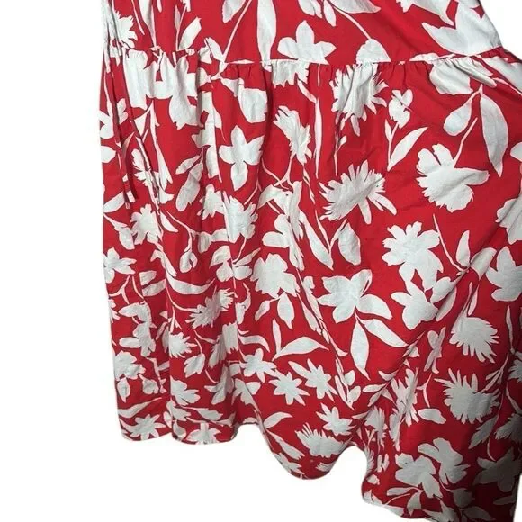 Moon River women’s large tiered maxi dress puff sleeve floral side tie - Picture 4 of 10